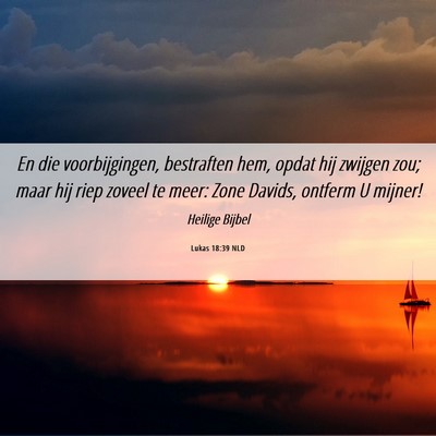 Picture 06 - Lukas 18:39 NLD - En die voorbijgingen, bestraften hem, opdat hij - Bible Verse Picture
