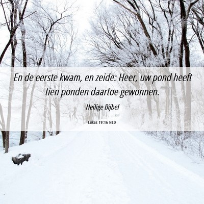 Picture 06 - Lukas 19:16 NLD - En de eerste kwam, en zeide: Heer, uw pond heeft - Bible Verse Picture