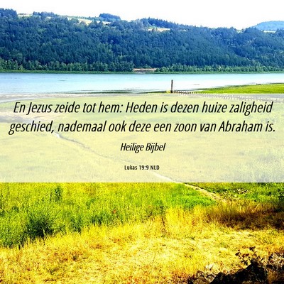 Picture 06 - Lukas 19:9 NLD - En Jezus zeide tot hem: Heden is dezen huize - Bible Verse Picture