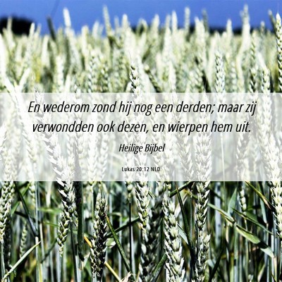 Picture 06 - Lukas 20:12 NLD - En wederom zond hij nog een derden; maar zij - Bible Verse Picture