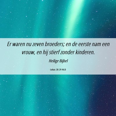 Picture 06 - Lukas 20:29 NLD - Er waren nu zeven broeders; en de eerste nam een - Bible Verse Picture