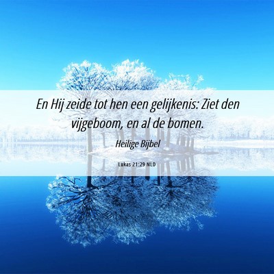 Picture 06 - Lukas 21:29 NLD - En Hij zeide tot hen een gelijkenis: Ziet den - Bible Verse Picture