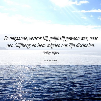 Picture 06 - Lukas 22:39 NLD - En uitgaande, vertrok Hij, gelijk Hij gewoon was, - Bible Verse Picture