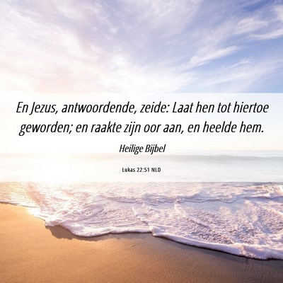 Picture 06 - Lukas 22:51 NLD - En Jezus, antwoordende, zeide: Laat hen tot - Bible Verse Picture