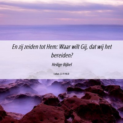 Picture 06 - Lukas 22:9 NLD - En zij zeiden tot Hem: Waar wilt Gij, dat wij het - Bible Verse Picture