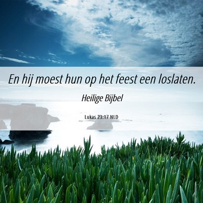 Picture 06 - Lukas 23:17 NLD - En hij moest hun op het feest een - Bible Verse Picture