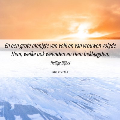 Picture 06 - Lukas 23:27 NLD - En een grote menigte van volk en van vrouwen - Bible Verse Picture