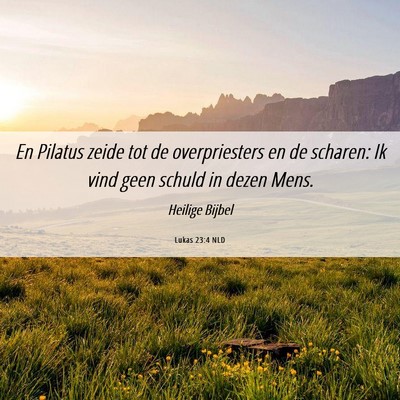 Picture 06 - Lukas 23:4 NLD - En Pilatus zeide tot de overpriesters en de - Bible Verse Picture