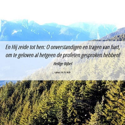 Picture 06 - Lukas 24:25 NLD - En Hij zeide tot hen: O onverstandigen en tragen - Bible Verse Picture