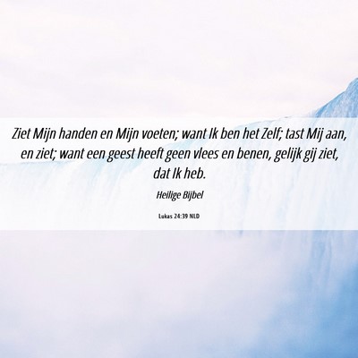 Picture 06 - Lukas 24:39 NLD - Ziet Mijn handen en Mijn voeten; want Ik ben het - Bible Verse Picture