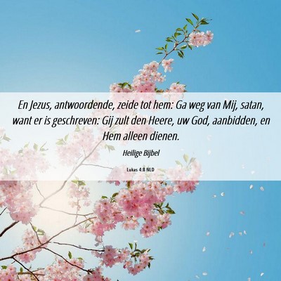Picture 06 - Lukas 4:8 NLD - En Jezus, antwoordende, zeide tot hem: Ga weg van - Bible Verse Picture