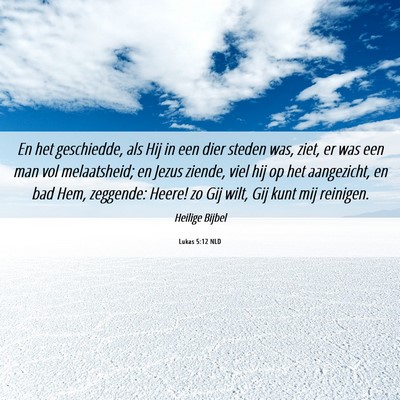 Picture 06 - Lukas 5:12 NLD - En het geschiedde, als Hij in een dier steden - Bible Verse Picture