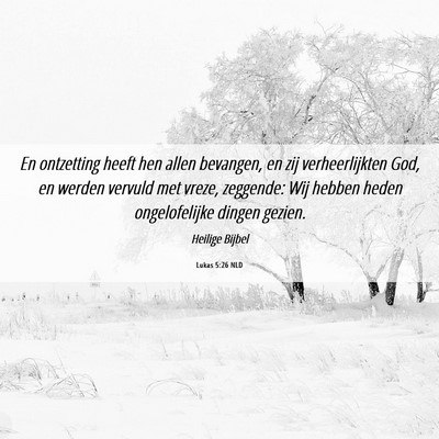Picture 06 - Lukas 5:26 NLD - En ontzetting heeft hen allen bevangen, en zij - Bible Verse Picture