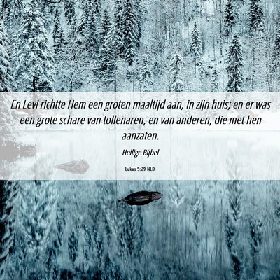 Picture 06 - Lukas 5:29 NLD - En Levi richtte Hem een groten maaltijd aan, in - Bible Verse Picture