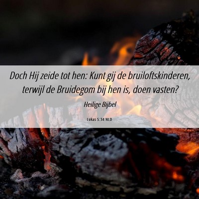 Picture 06 - Lukas 5:34 NLD - Doch Hij zeide tot hen: Kunt gij de - Bible Verse Picture