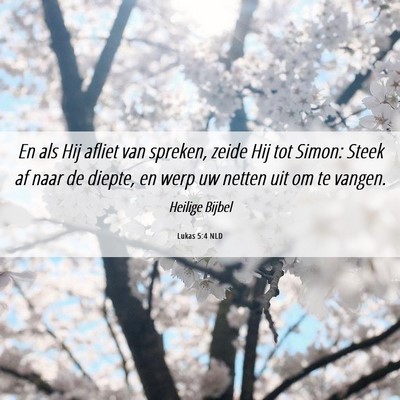 Picture 06 - Lukas 5:4 NLD - En als Hij afliet van spreken, zeide Hij tot - Bible Verse Picture
