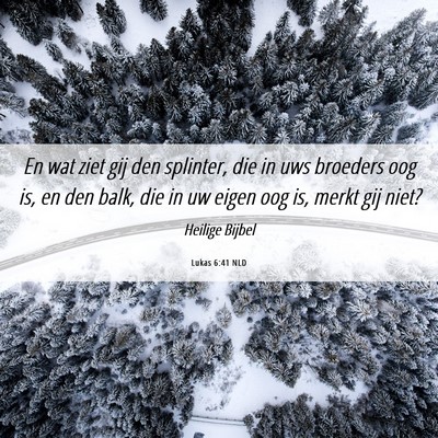 Picture 06 - Lukas 6:41 NLD - En wat ziet gij den splinter, die in uws broeders - Bible Verse Picture
