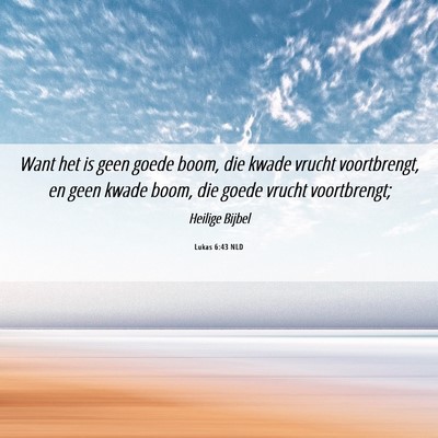 Picture 06 - Lukas 6:43 NLD - Want het is geen goede boom, die kwade vrucht - Bible Verse Picture