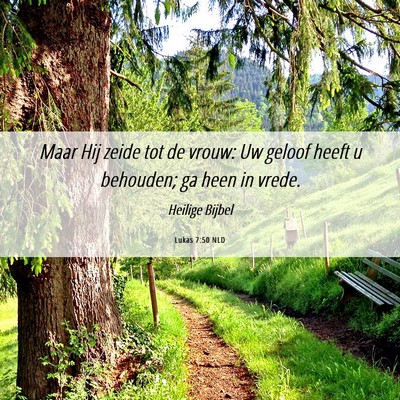 Picture 06 - Lukas 7:50 NLD - Maar Hij zeide tot de vrouw: Uw geloof heeft u - Bible Verse Picture