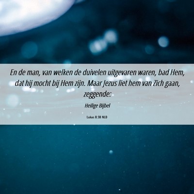 Picture 06 - Lukas 8:38 NLD - En de man, van welken de duivelen uitgevaren - Bible Verse Picture