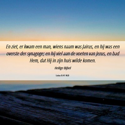 Picture 06 - Lukas 8:41 NLD - En ziet, er kwam een man, wiens naam was Jairus, - Bible Verse Picture