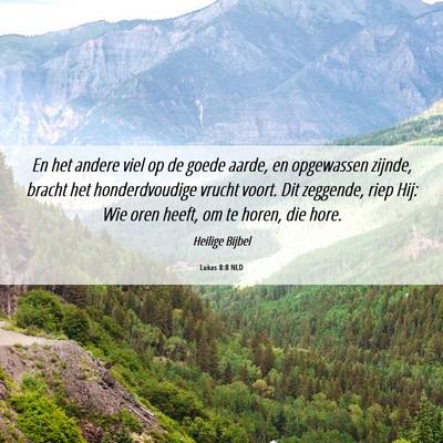 Picture 06 - Lukas 8:8 NLD - En het andere viel op de goede aarde, en - Bible Verse Picture