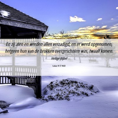Picture 06 - Lukas 9:17 NLD - En zij aten en werden allen verzadigd; en er werd - Bible Verse Picture