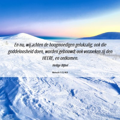 Picture 06 - Maleachi 3:15 NLD - En nu, wij achten de hoogmoedigen gelukzalig; ook - Bible Verse Picture