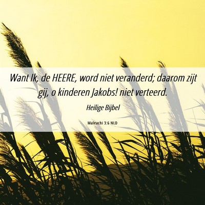 Picture 06 - Maleachi 3:6 NLD - Want Ik, de HEERE, word niet veranderd; daarom - Bible Verse Picture