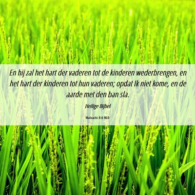Picture 06 - Maleachi 4:6 NLD - En hij zal het hart der vaderen tot de kinderen - Bible Verse Picture