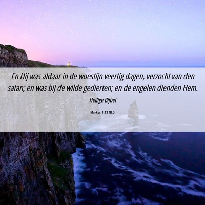 Picture 06 - Markus 1:13 NLD - En Hij was aldaar in de woestijn veertig dagen, - Bible Verse Picture
