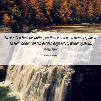 Picture 06 - Markus 10:34 NLD - En zij zullen Hem bespotten, en Hem geselen, en - Bible Verse Picture