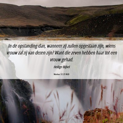 Picture 06 - Markus 12:23 NLD - In de opstanding dan, wanneer zij zullen - Bible Verse Picture