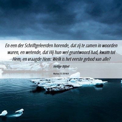 Picture 06 - Markus 12:28 NLD - En een der Schriftgeleerden horende, dat zij te - Bible Verse Picture