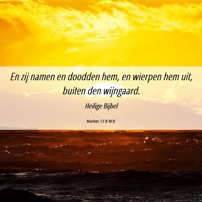 Picture 06 - Markus 12:8 NLD - En zij namen en doodden hem, en wierpen hem uit, - Bible Verse Picture