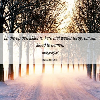 Picture 06 - Markus 13:16 NLD - En die op den akker is, kere niet weder terug, om - Bible Verse Picture