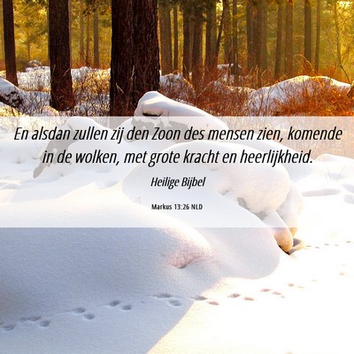 Picture 06 - Markus 13:26 NLD - En alsdan zullen zij den Zoon des mensen zien, - Bible Verse Picture