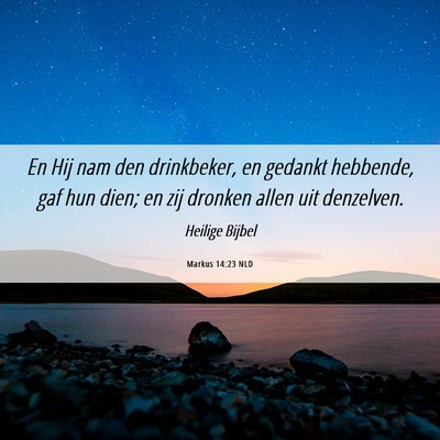 Picture 06 - Markus 14:23 NLD - En Hij nam den drinkbeker, en gedankt hebbende, - Bible Verse Picture