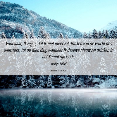 Picture 06 - Markus 14:25 NLD - Voorwaar, Ik zeg u, dat Ik niet meer zal drinken - Bible Verse Picture
