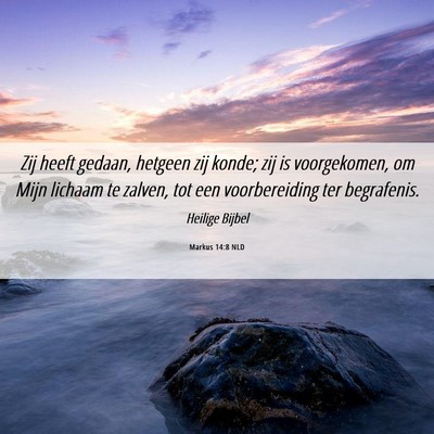 Picture 06 - Markus 14:8 NLD - Zij heeft gedaan, hetgeen zij konde; zij is - Bible Verse Picture