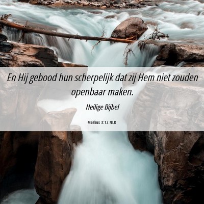 Picture 06 - Markus 3:12 NLD - En Hij gebood hun scherpelijk dat zij Hem niet - Bible Verse Picture