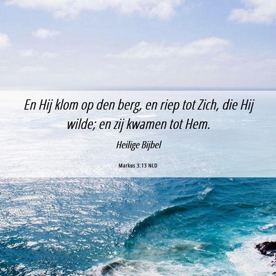 Picture 06 - Markus 3:13 NLD - En Hij klom op den berg, en riep tot Zich, die - Bible Verse Picture