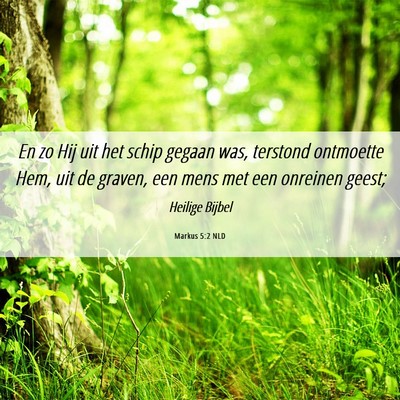 Picture 06 - Markus 5:2 NLD - En zo Hij uit het schip gegaan was, terstond - Bible Verse Picture