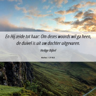 Picture 06 - Markus 7:29 NLD - En Hij zeide tot haar: Om dezes woords wil ga - Bible Verse Picture