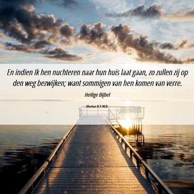 Picture 06 - Markus 8:3 NLD - En indien Ik hen nuchteren naar hun huis laat - Bible Verse Picture
