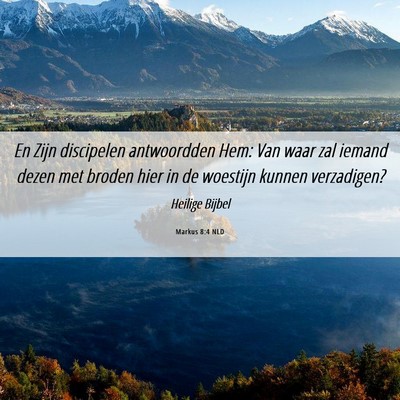 Picture 06 - Markus 8:4 NLD - En Zijn discipelen antwoordden Hem: Van waar zal - Bible Verse Picture
