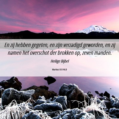 Picture 06 - Markus 8:8 NLD - En zij hebben gegeten, en zijn verzadigd - Bible Verse Picture