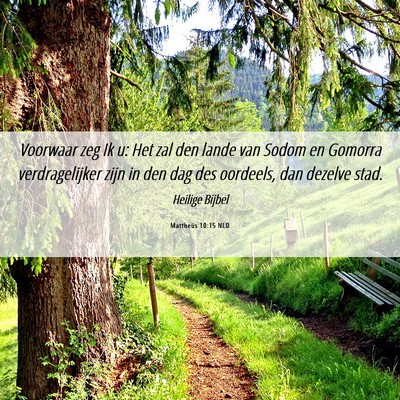 Picture 06 - Mattheüs 10:15 NLD - Voorwaar zeg Ik u: Het zal den lande van Sodom en - Bible Verse Picture