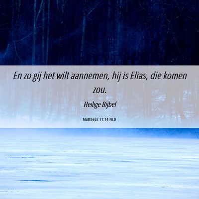 Picture 06 - Mattheüs 11:14 NLD - En zo gij het wilt aannemen, hij is Elias, die - Bible Verse Picture