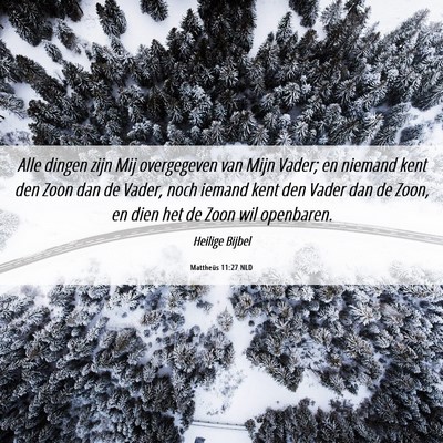 Picture 06 - Mattheüs 11:27 NLD - Alle dingen zijn Mij overgegeven van Mijn Vader; - Bible Verse Picture